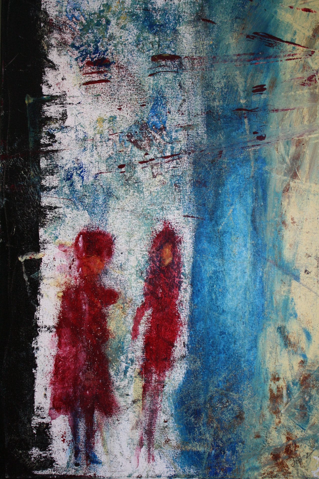 Œuvre, Nous ne faisons que passer de Josée Bissonnette. Deux personnages