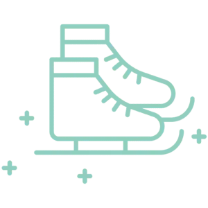 Icôine avec patins sur glace