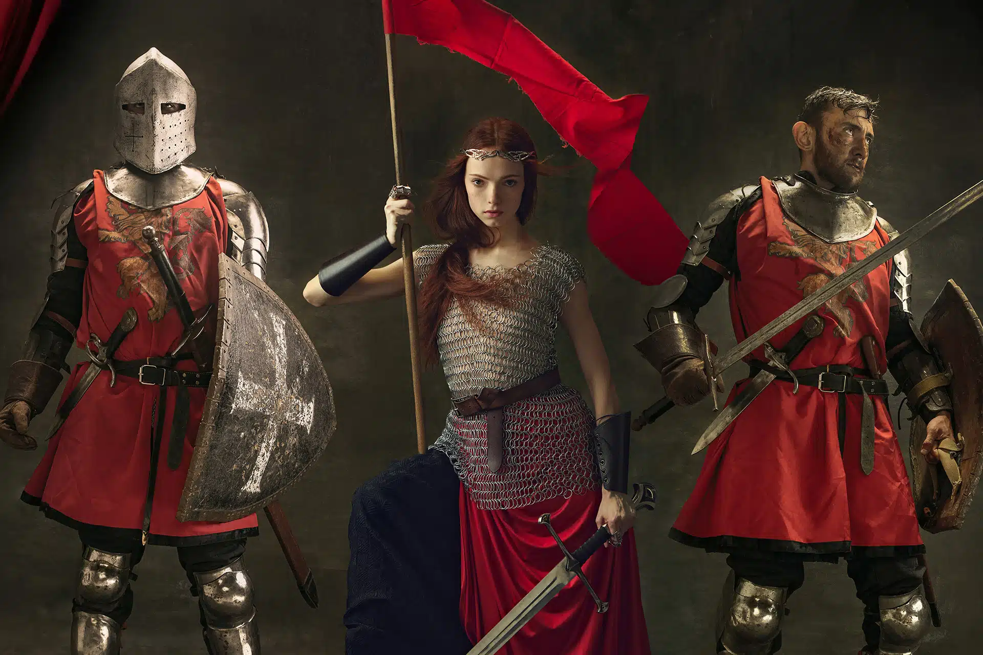 DEUX HOMMES ET UNE FEMME CHEVALIERS