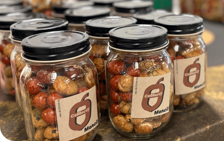 collations séchées dans des pots masson