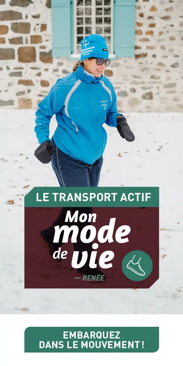 Femme qui court en hiver