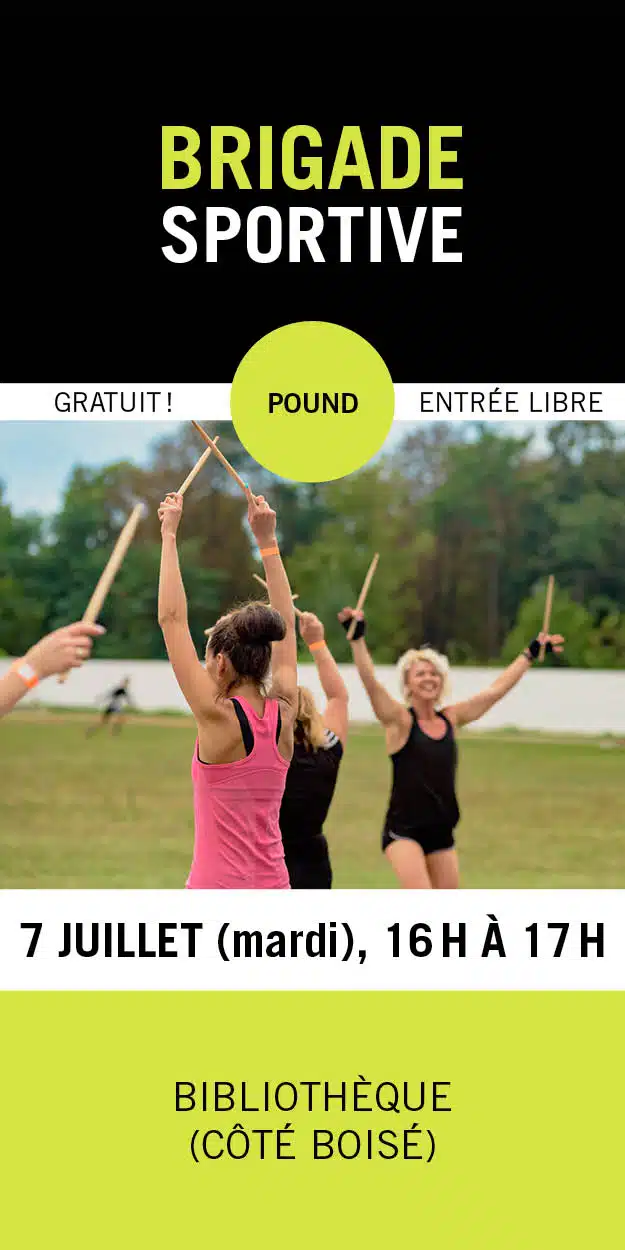 Visuel générique de la brigade sportive où l'on voit des gens pratiquer le Pound avec des baguettes